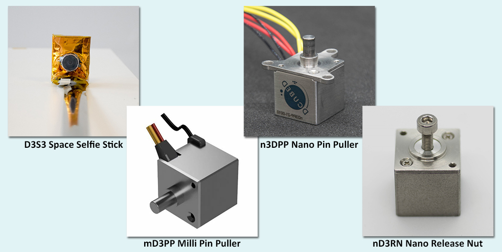 DcubeD actuators and release mechanisms